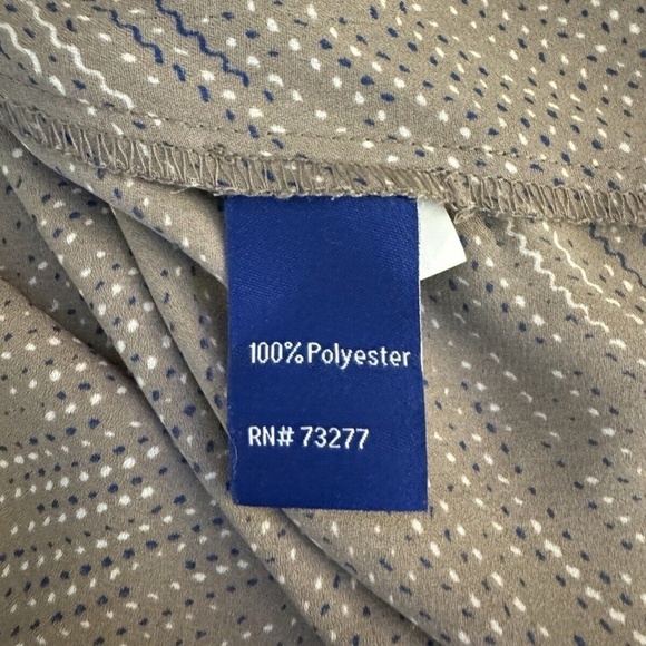 Apt. 9 Medium Multi-Color w/Geometric Print Long Sleeve V-Neck Blouse - EUC - Picture 3 of 5